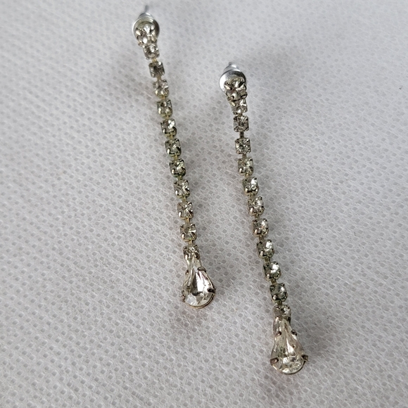 Rhinestone Drop Earrings - Picture 4 of 9